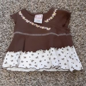 FP baby size 6 to 9 month brown and white dress